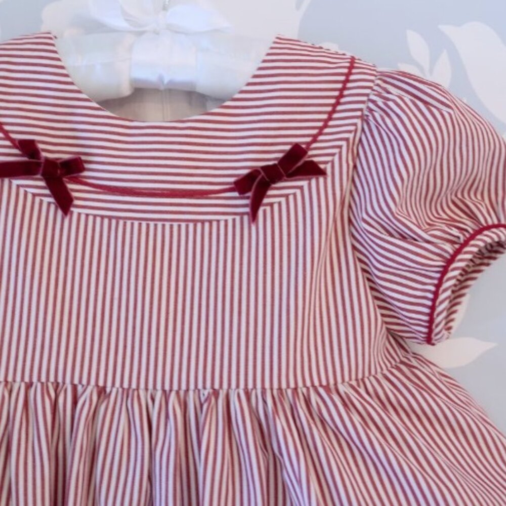 Edgehill Collection Christmas Samantha Candy Stripe Party Dress - Size 9M - Picture 4 of 9